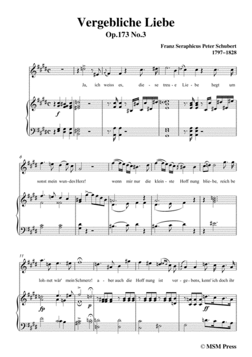 Schubert-Vergebliche Liebe,Op.173 No.3,in c sharp minor,for Voice&Piano image number null