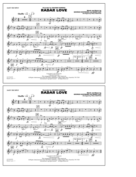 Radar Love (arr. Paul Murtha) - 3rd Bb Trumpet