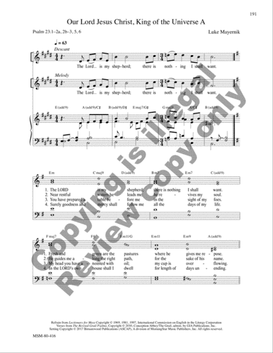 The Five Graces Psalter: Lectionary Psalms 4-Part scores gallery preview page 29