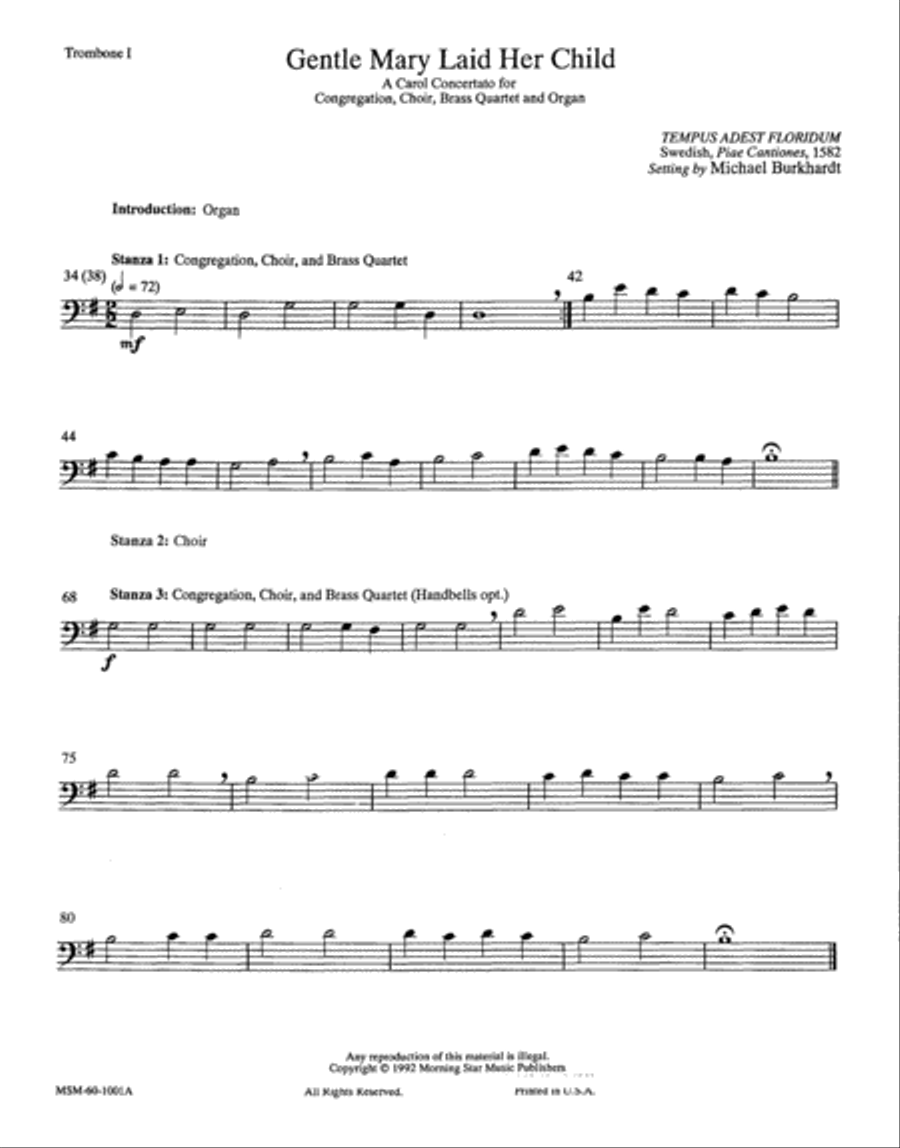 Gentle Mary Laid Her Child Choir scores gallery preview page 3
