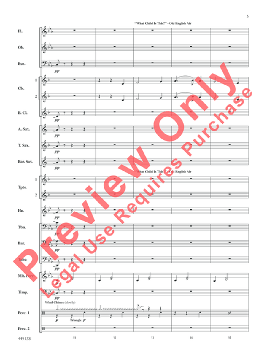 Midnight Carols Concert Band scores gallery preview page 5