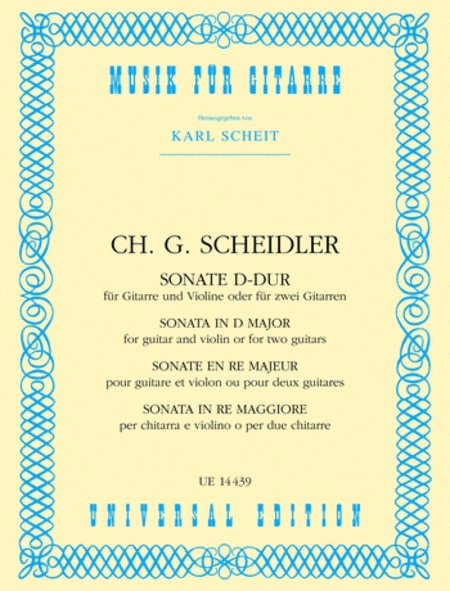 Sonata, D Maj, Guitar/Violin (Scheit)