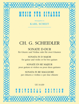 Book cover for Sonata, D Maj, Gtr/Vn (Scheit)