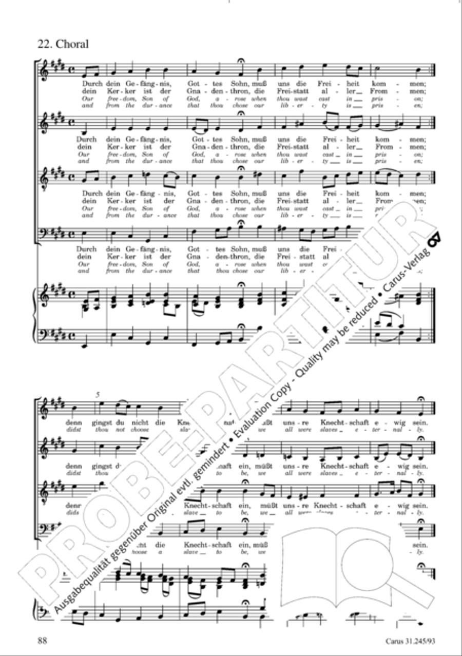 St. John Passion (Johannes-Passion) 4-Part scores gallery preview page 89
