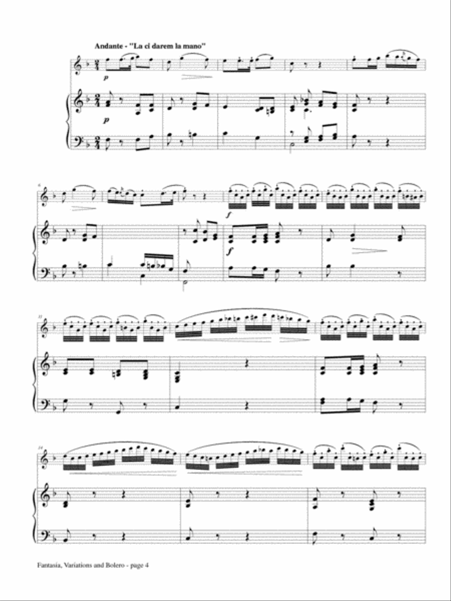 Fantasia No. 1, La Ci Darem La Mano Flute Solo scores gallery preview page 3