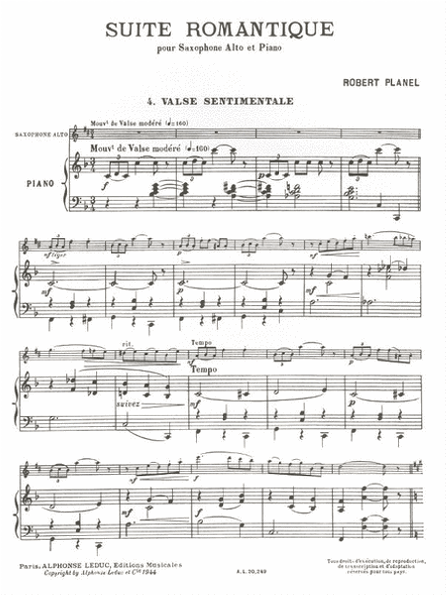 Suite Romantique - 4. Valse Sentimentale Alto Saxophone scores gallery preview page 2
