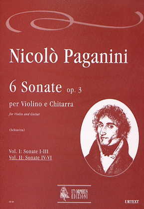 Book cover for 6 Sonatas Op. 3 for Violin and Guitar - Vol. 2: Sonatas Nos. 4-6