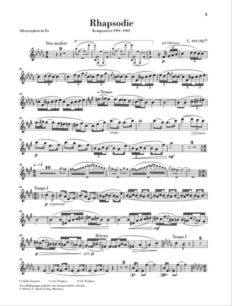 Rhapsody for Alto Saxophone and Orchestra