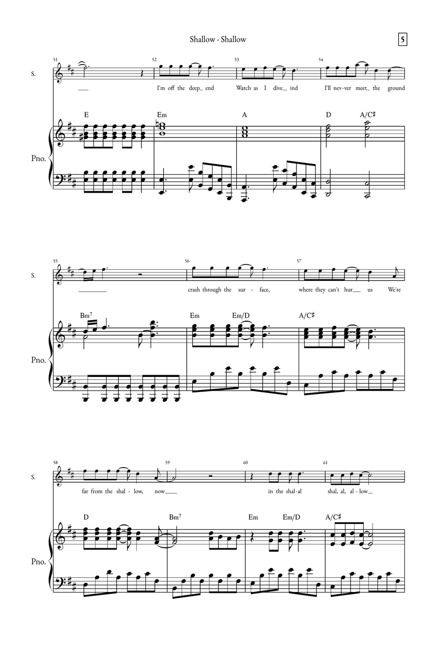 Shallow A Cappella scores gallery preview page 5