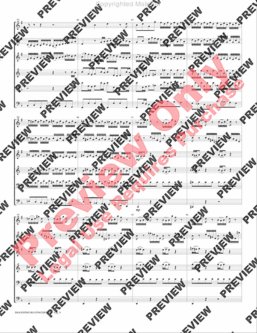 Brandenburg Concerto #3 Brass Quintet scores gallery preview page 10