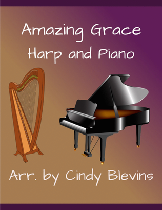 Book cover for Amazing Grace, Harp and Piano Duet