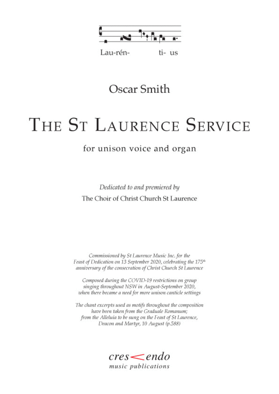 The St Laurence Service The St Laurence Service Voice scores gallery preview page 1
