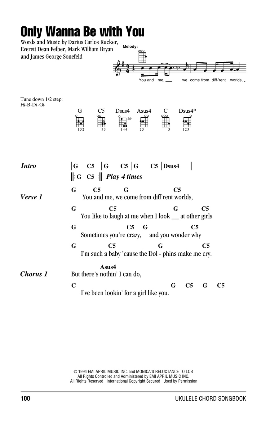 Only Wanna Be With You Ukulele scores gallery preview page 1