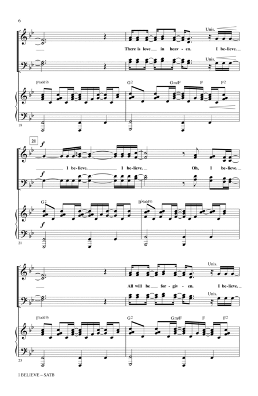 I Believe (from Spring Awakening) 4-Part scores gallery preview page 4