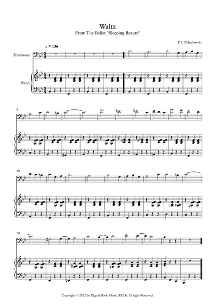 Waltz (Sleeping Beauty) - Peter Ilyich Tchaikovsky (Trombone + Piano) image number null