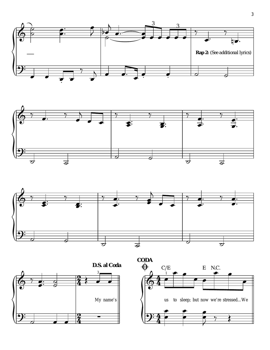 Stressed Out Easy Piano scores gallery preview page 3