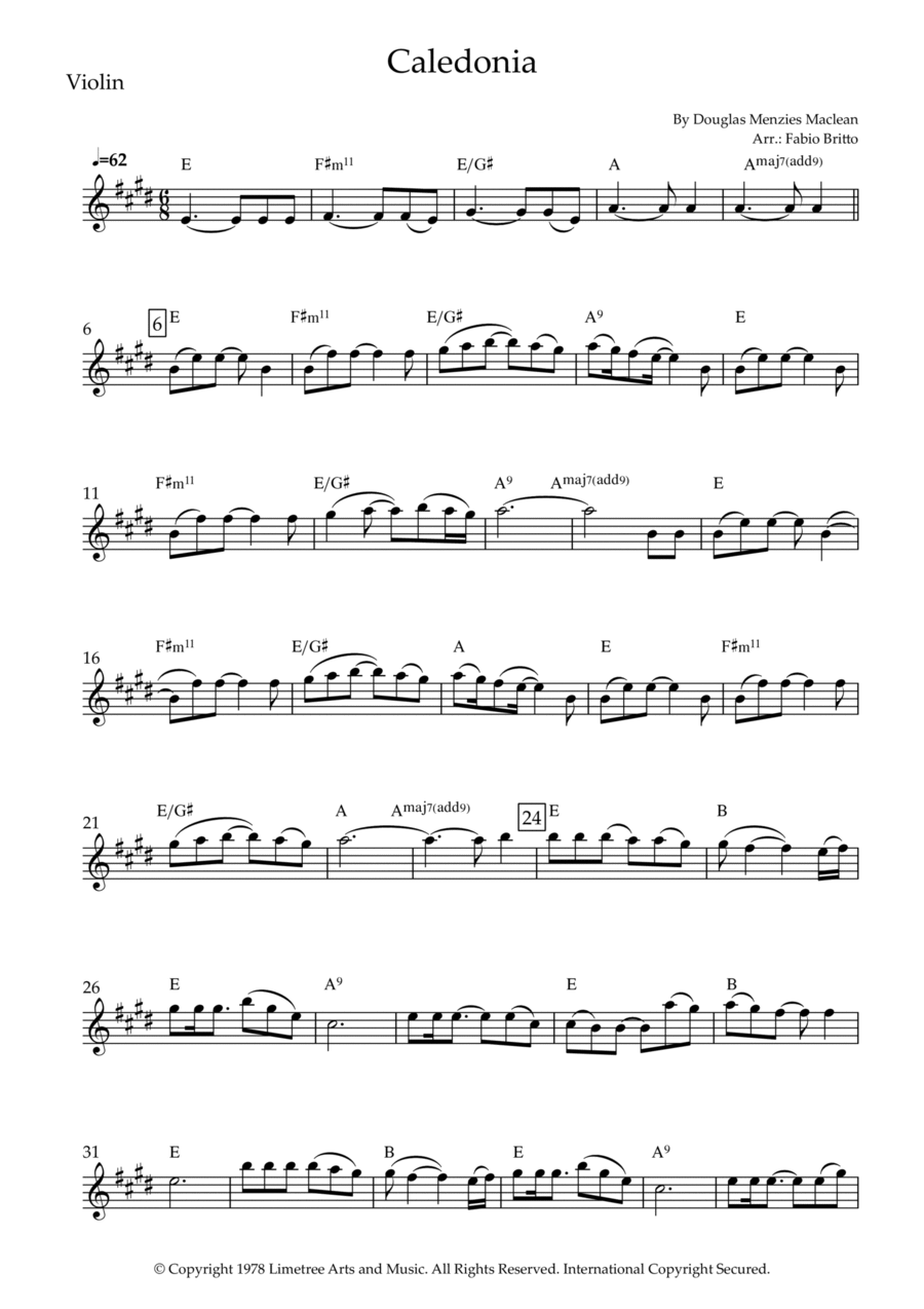 Caledonia Violin Solo scores gallery preview page 1