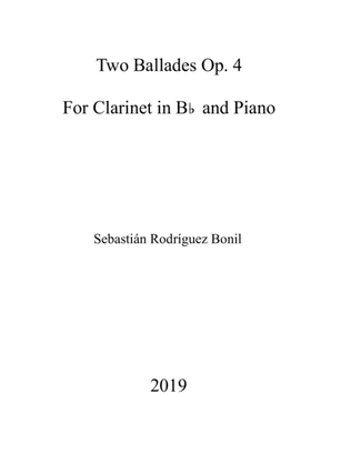 2 Ballades Op. 4 for Clarinet and Piano