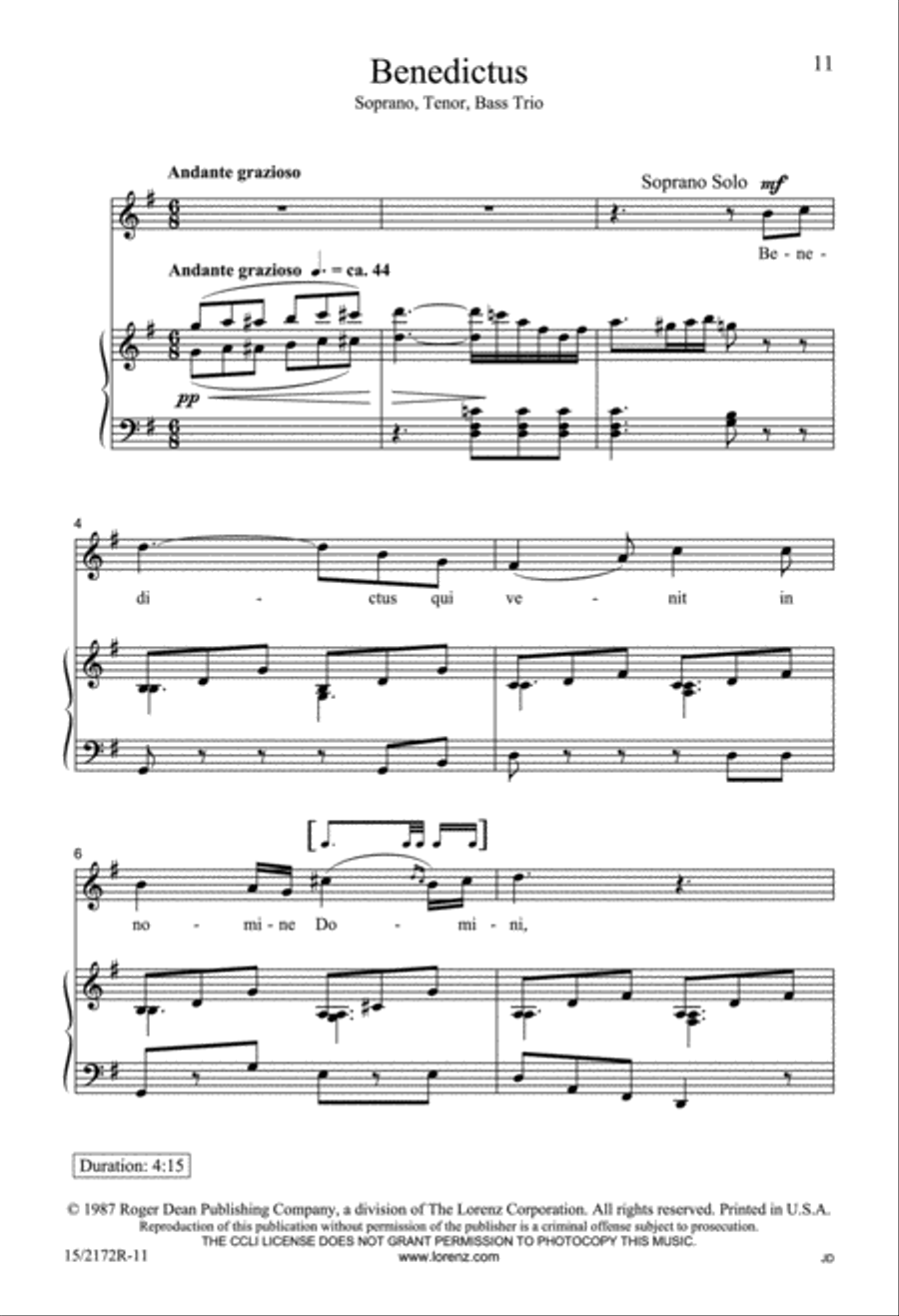 Kyrie, Benedictus and Osanna 4-Part scores gallery preview page 11