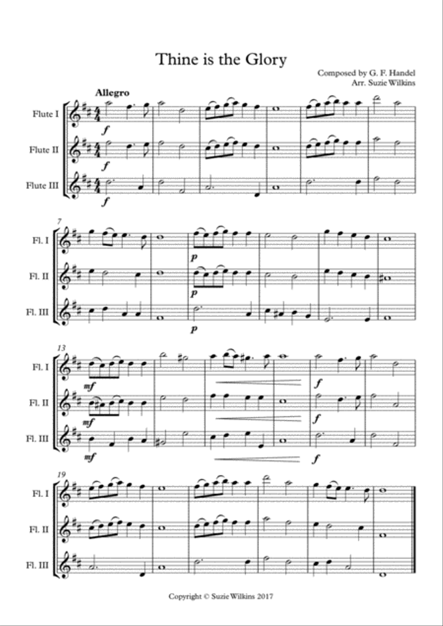 Thine is the Glory for Flute Trio Flute Trio scores gallery preview page 2