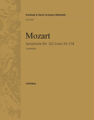 Book cover for Symphony [No. 32] in G major K. 318