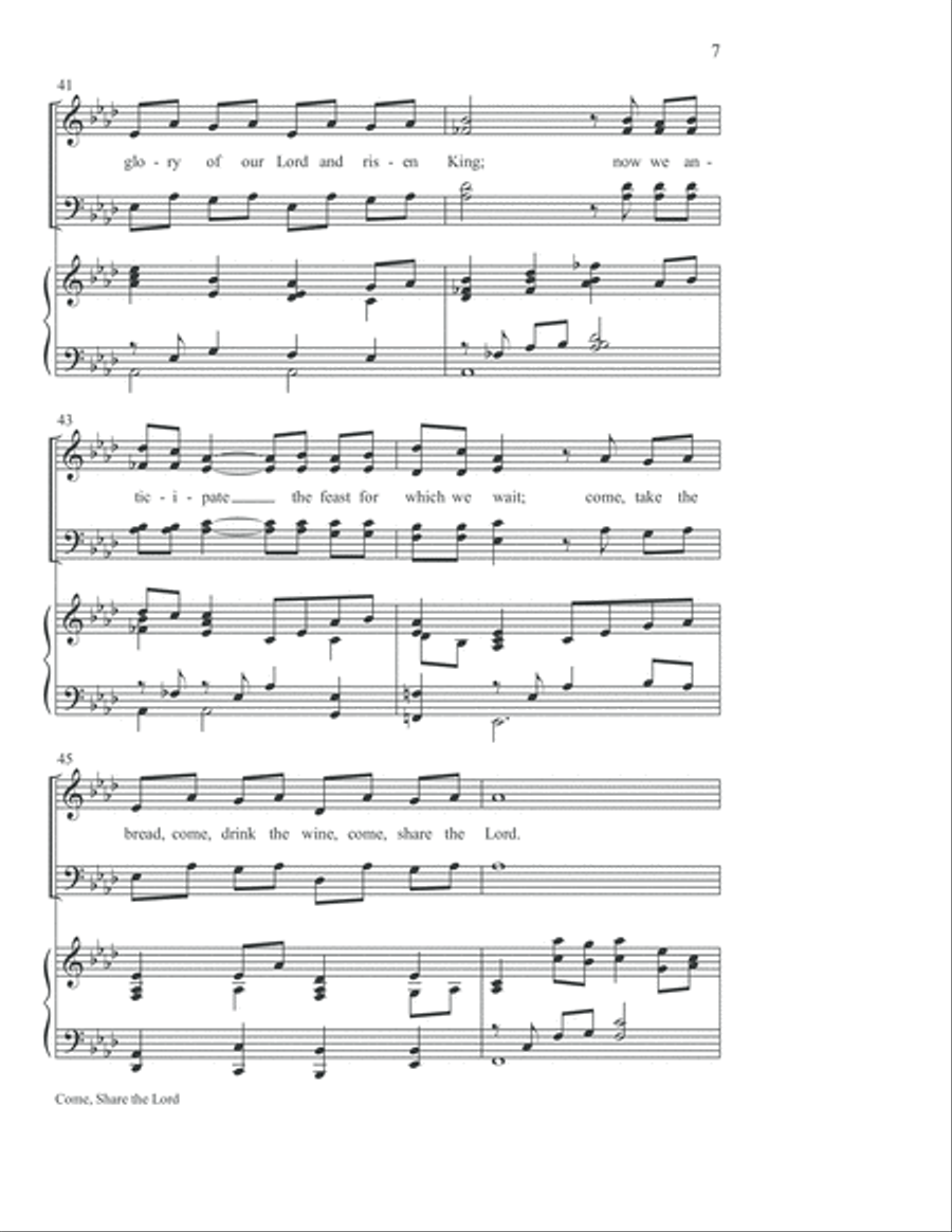 Come, Share the Lord Come, Share the Lord 4-Part scores gallery preview page 8
