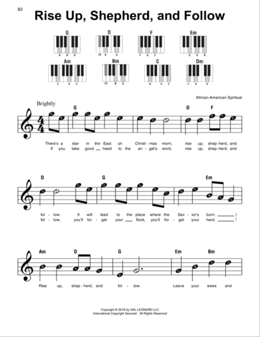 Rise Up, Shepherd, And Follow Easy Piano scores gallery preview page 1