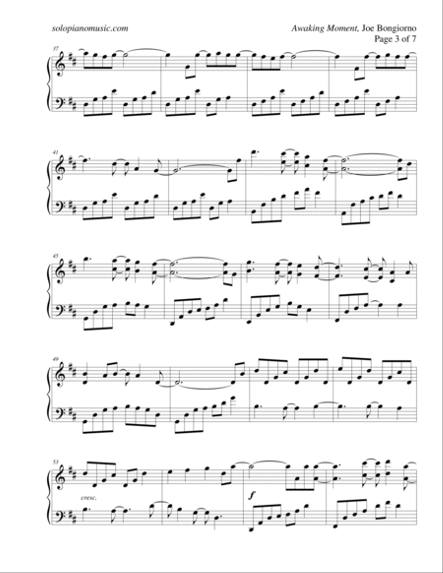 Awaking Moment - by Joe Bongiorno Piano Solo scores gallery preview page 3