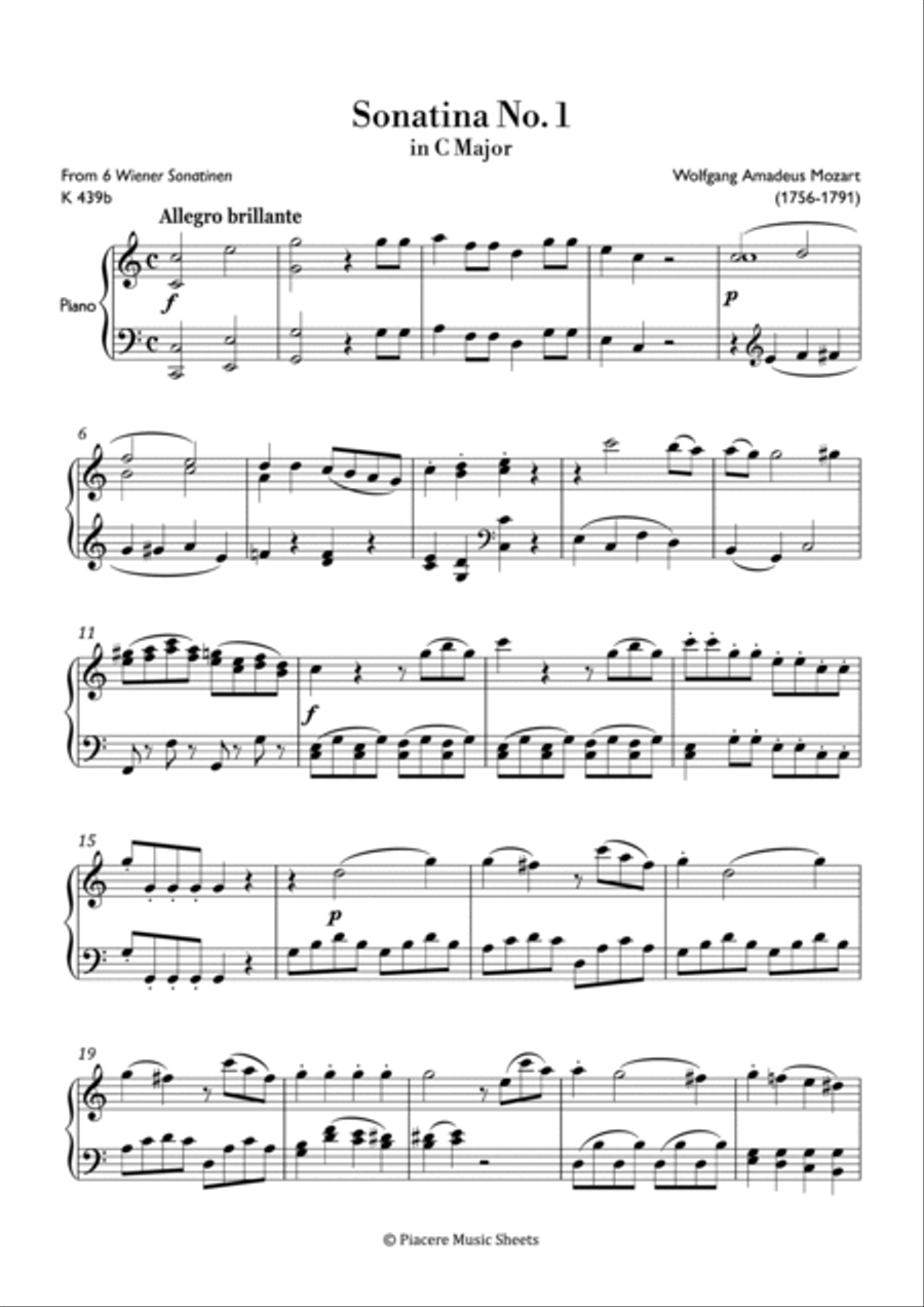 Mozart - Viennese Sonatina No. 1 - Intermediate Piano Method scores gallery preview page 2