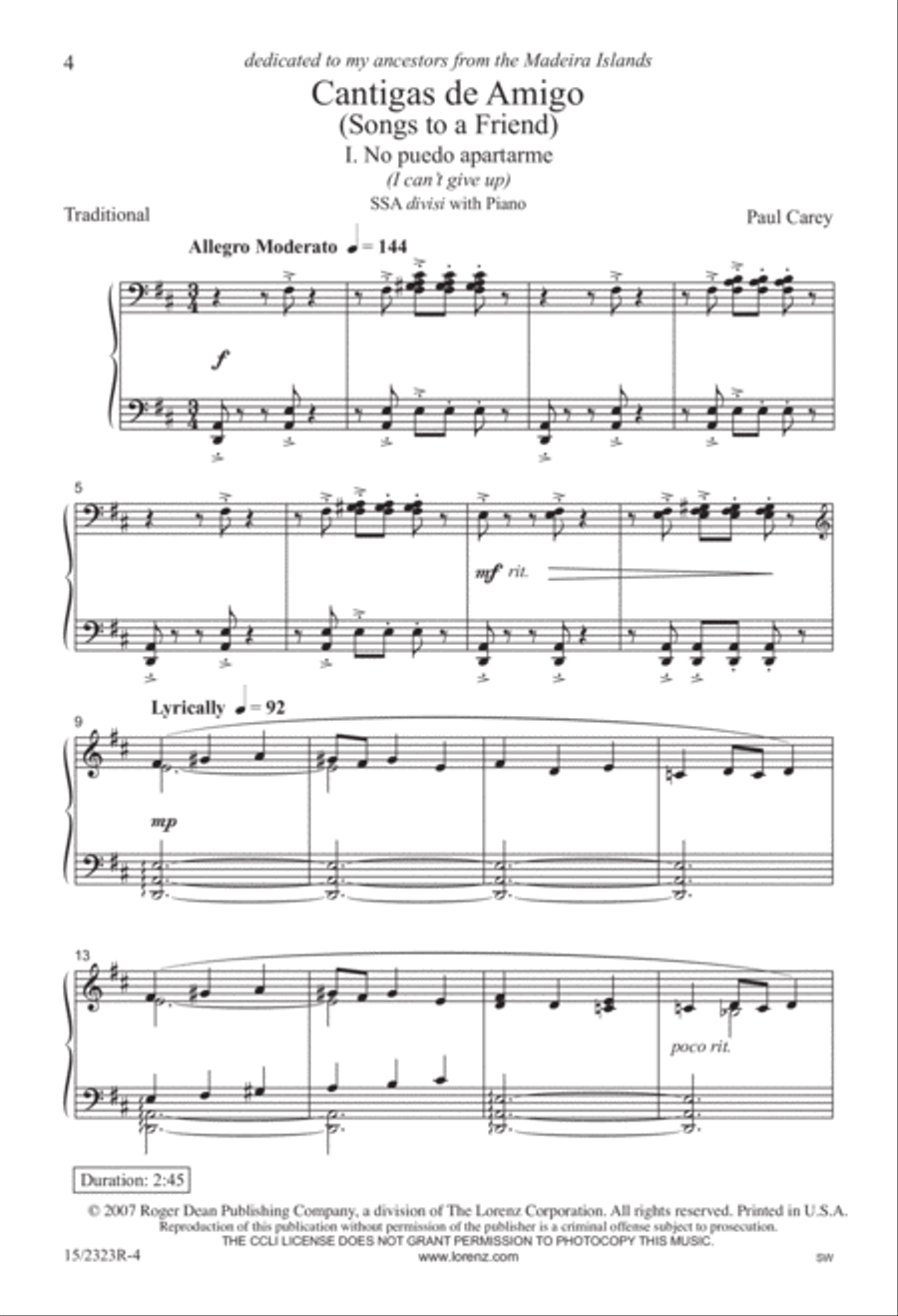No puedo apartarme (I can't give up) SSA scores gallery preview page 4