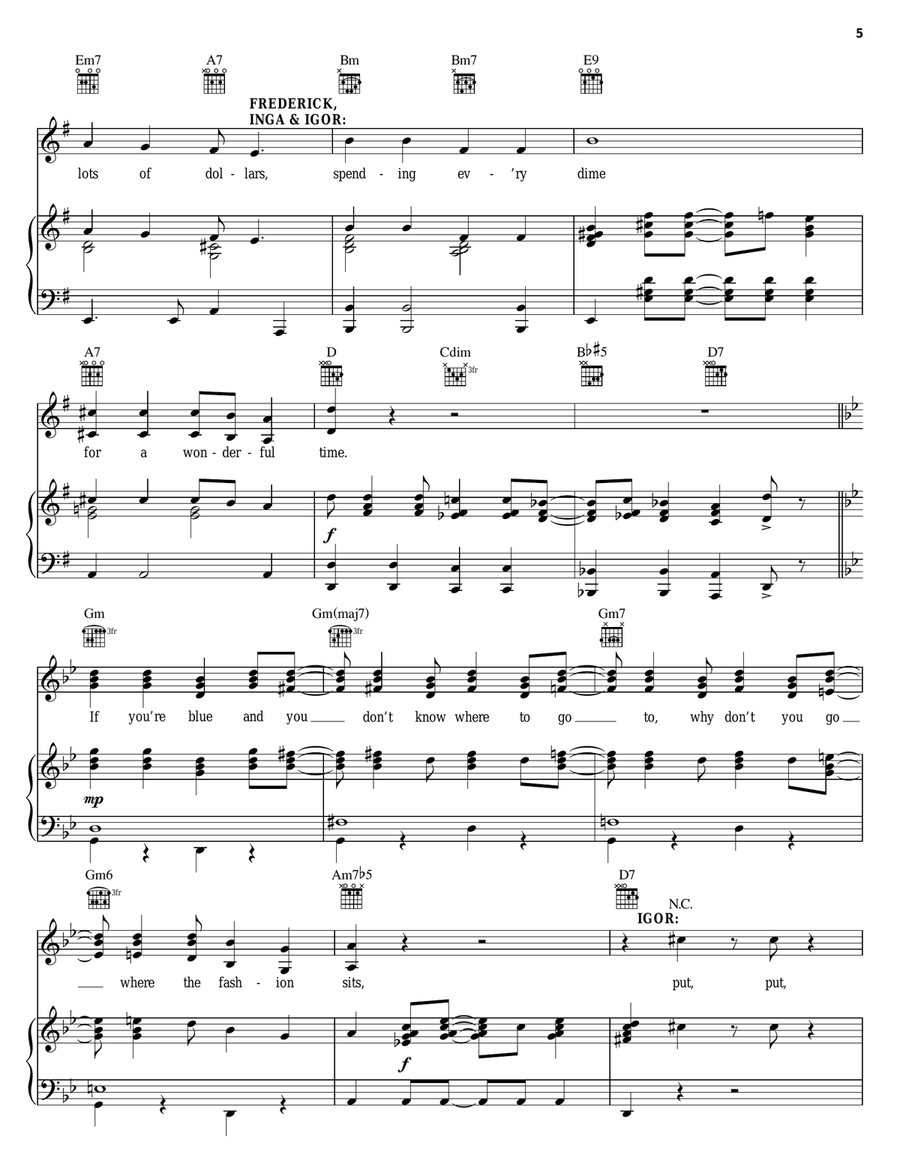 Puttin' On The Ritz Piano, Vocal, Guitar scores gallery preview page 5