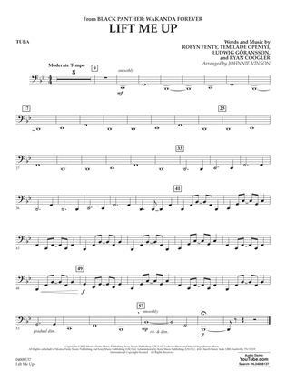Lift Me Up (from Black Panther: Wakanda Forever) (arr. Vinson) - Tuba