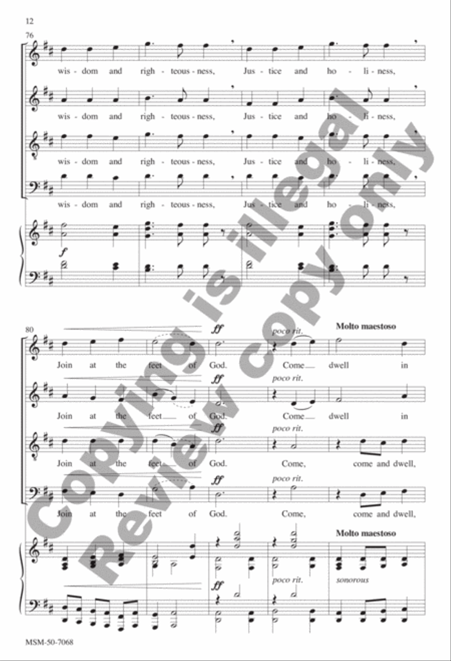 Come Dwell in Solomon's Walls 4-Part scores gallery preview page 11