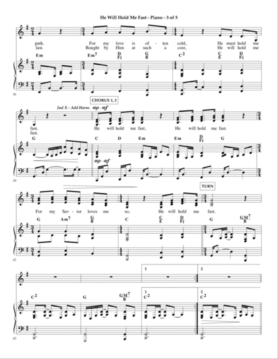 He Will Hold Me Fast He Will Hold Me Fast Piano, Vocal, Guitar scores gallery preview page 3