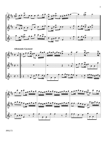 BOISMORTIER SONATA No.1 in D MAJOR OPUS 7 No. 1 for flute, oboe & clarinet in A