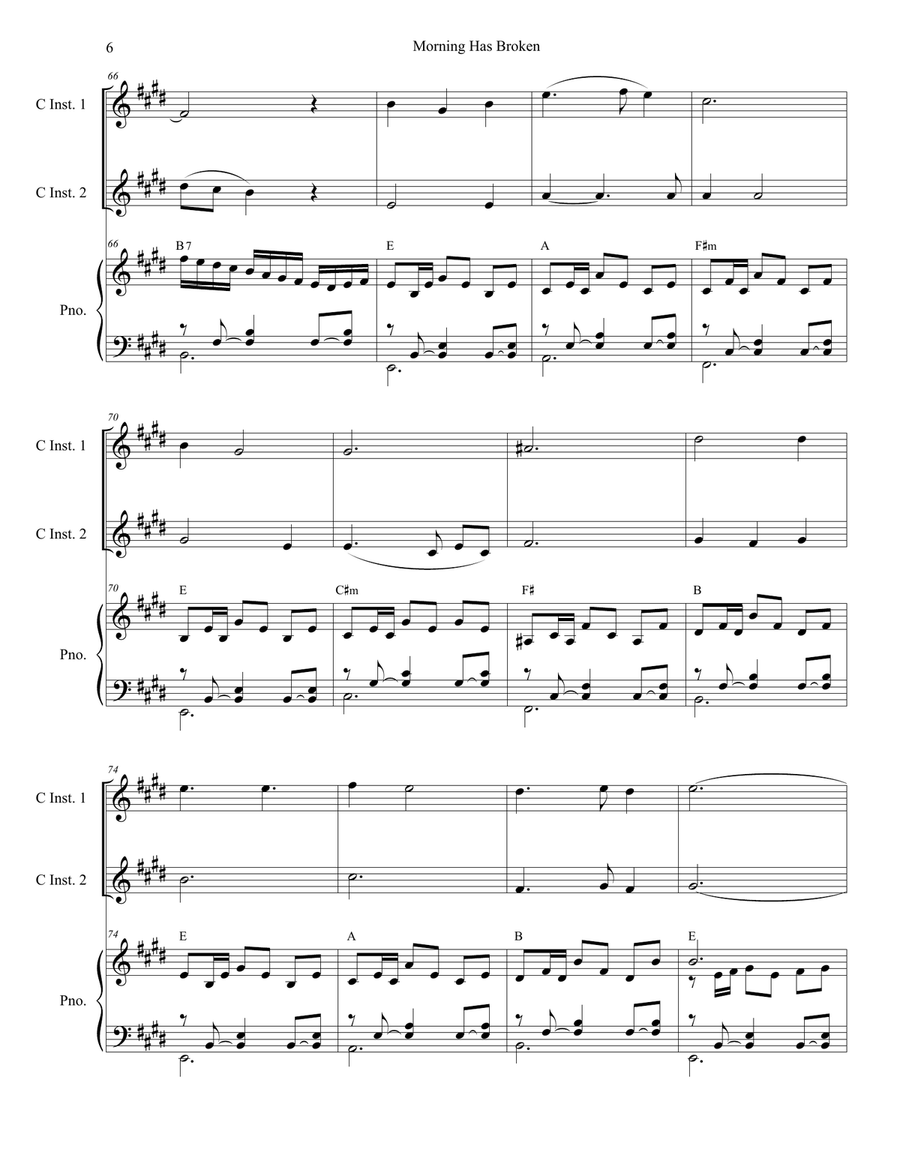Morning Has Broken Morning Has Broken Flute scores gallery preview page 6