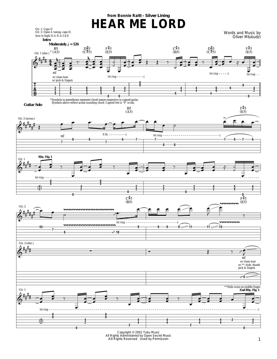 Hear Me Lord Acoustic Guitar scores gallery preview page 1