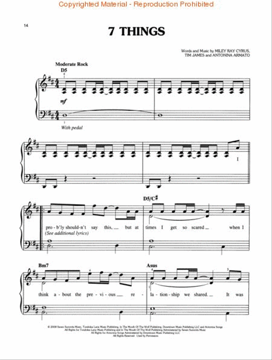 Miley Cyrus – Breakout Easy Piano scores gallery preview page 3