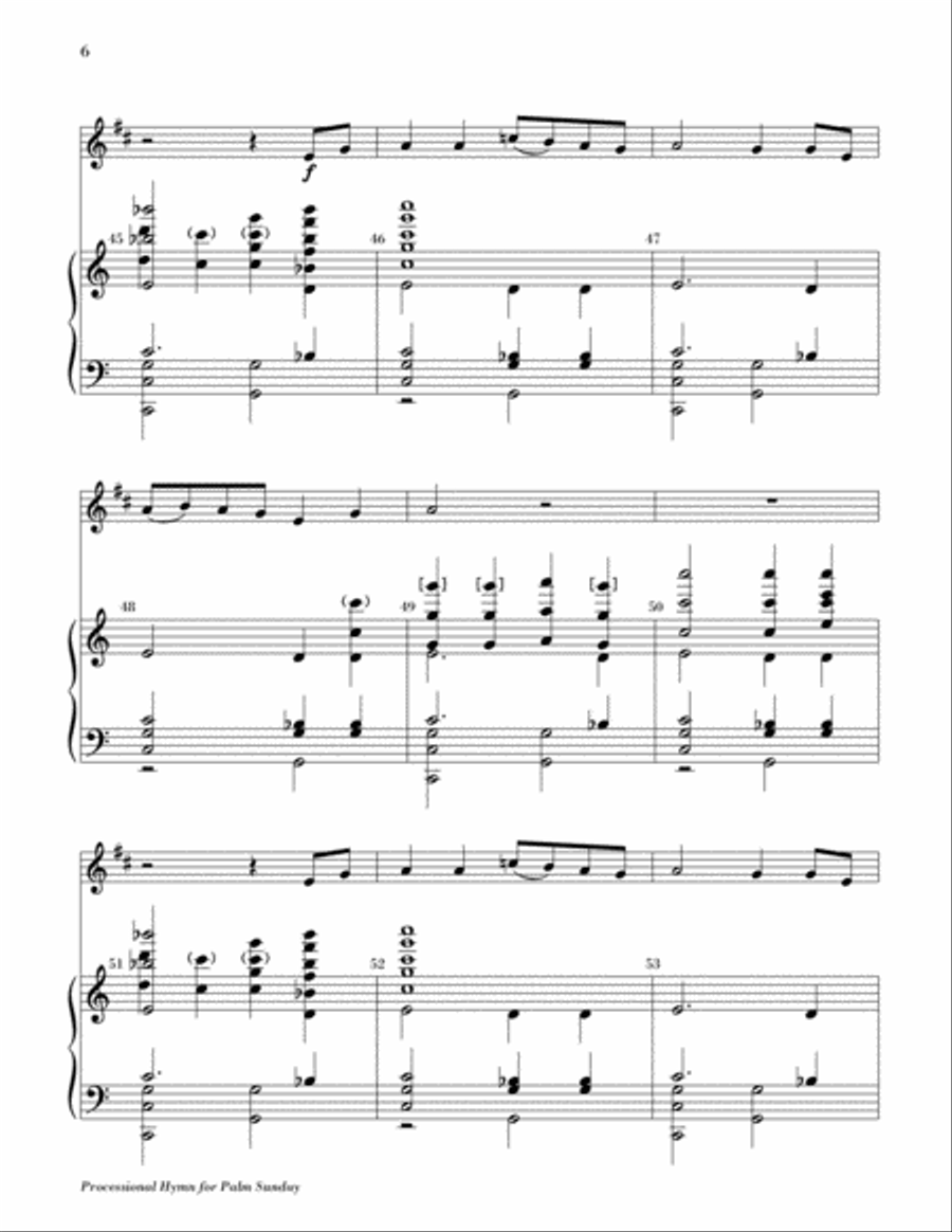 Processional Hymn for Palm Sunday 5-Octaves scores gallery preview page 6