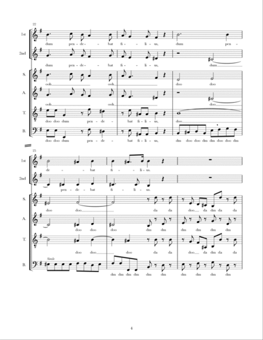 Stabat Mater Dolorosa - Pergolesi - DUET + SATB A Cappella 4-Part scores gallery preview page 5