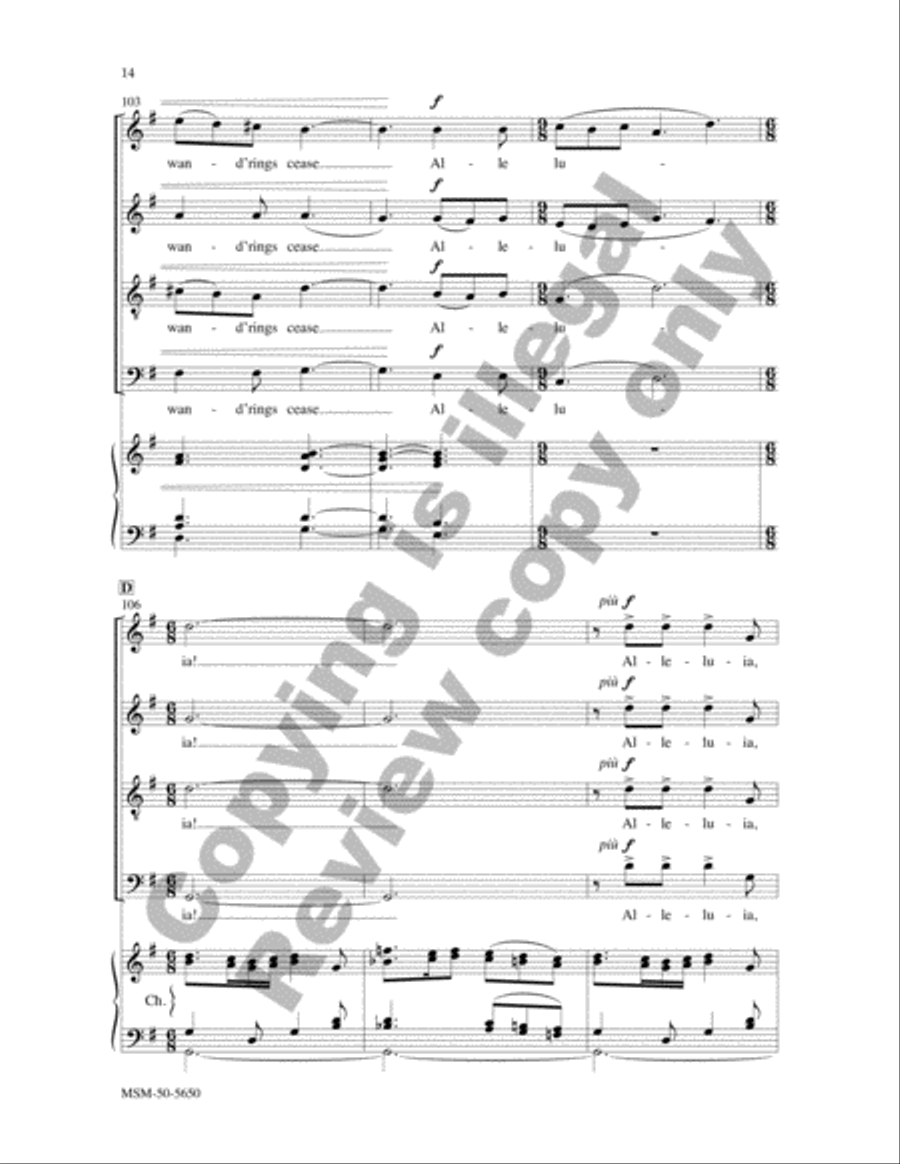 Hail this Joyful Day's Return 4-Part scores gallery preview page 14