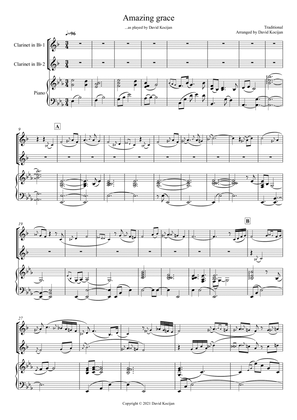 Amazing grace TRIO (Piano & 2 Clarinets)