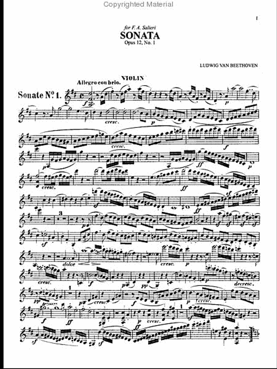 Ten Violin Sonatas, Volume 1 Violin Solo scores gallery preview page 5