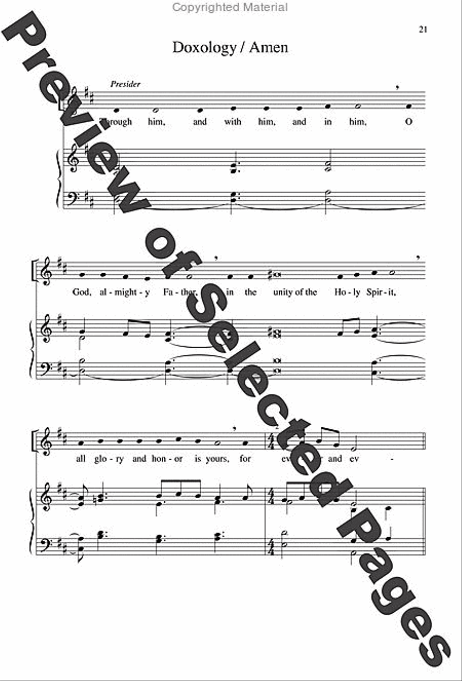 Mass for a Servant Church - Choral / Accompaniment edition 4-Part scores gallery preview page 14