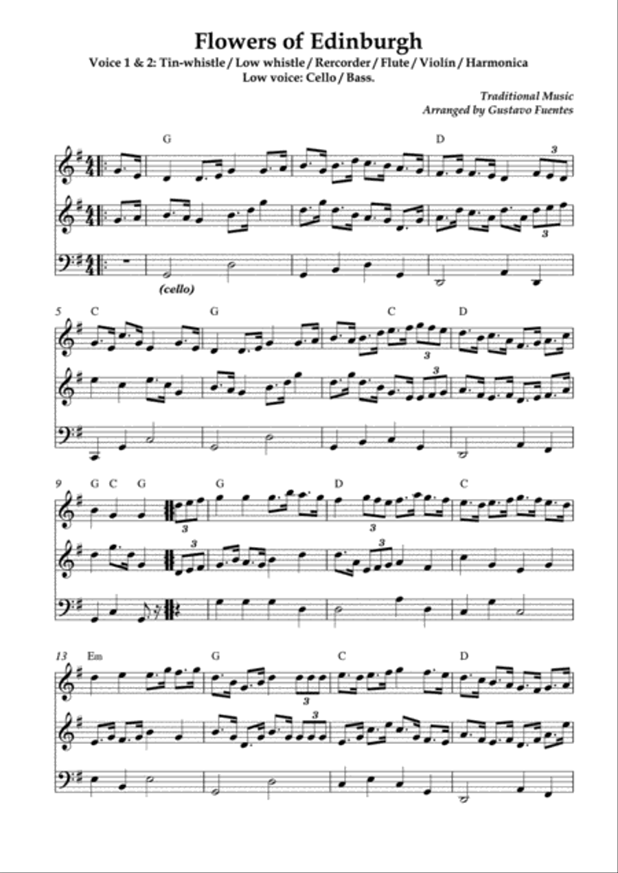 Flowers of Edinburgh, Celtic Song Arranged by Gustavo Fuentes Woodwind Ensemble scores gallery preview page 2