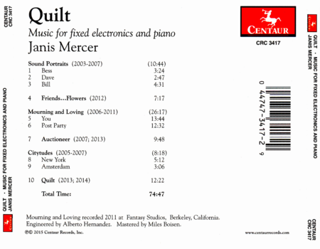 Janis Mercer: Quilt - Music for Fixed Electronics & Piano