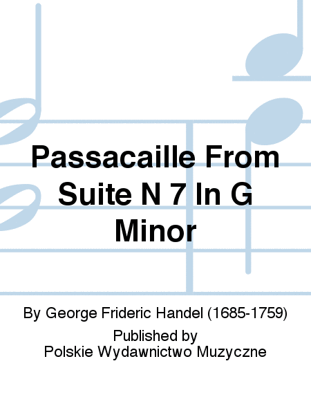 Passacaille From Suite N 7 In G Minor