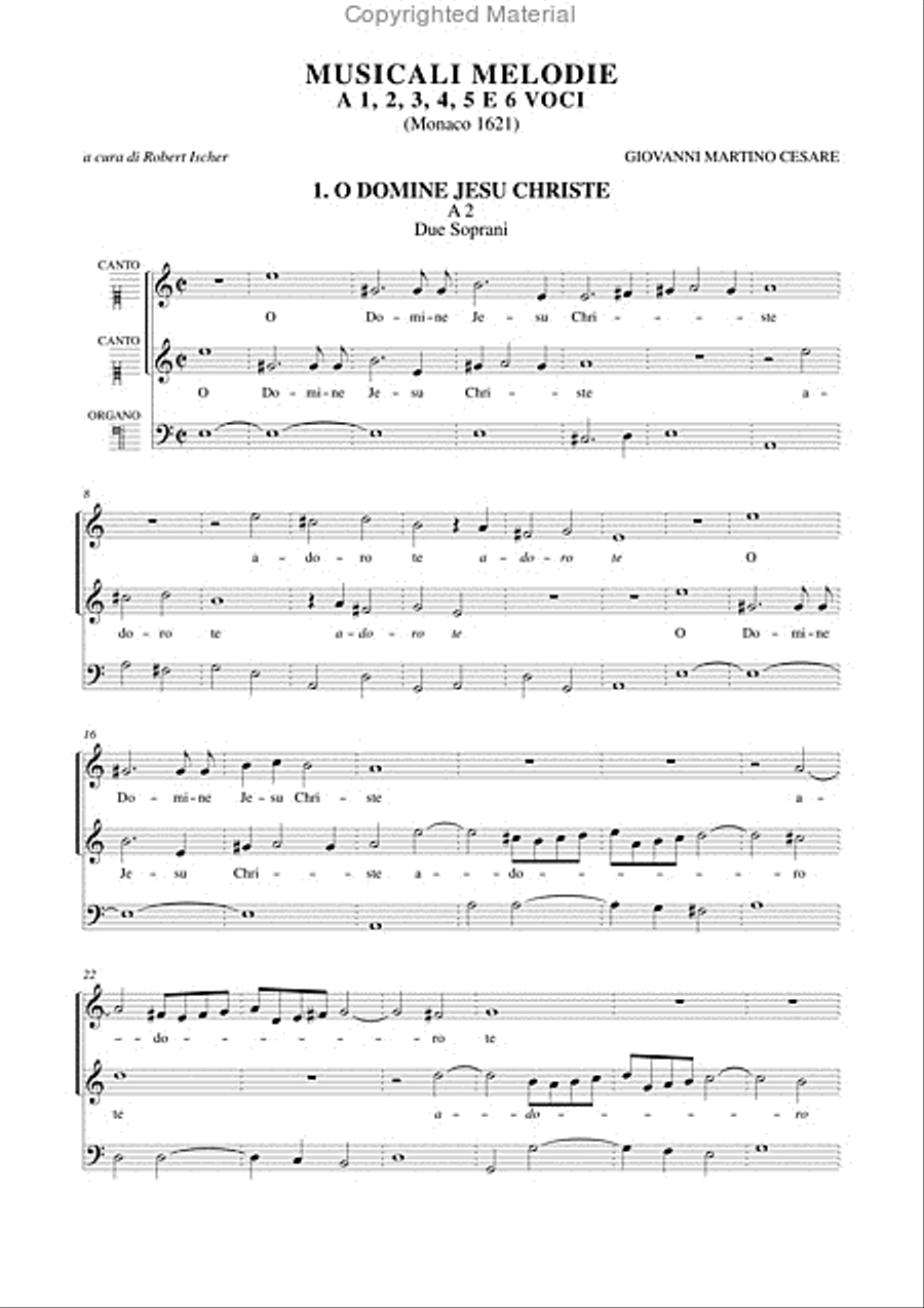 Musicali Melodie a 1, 2, 3, 4, 5 e 6 voci (Monaco 1621). Vocal Music Choir scores gallery preview page 2