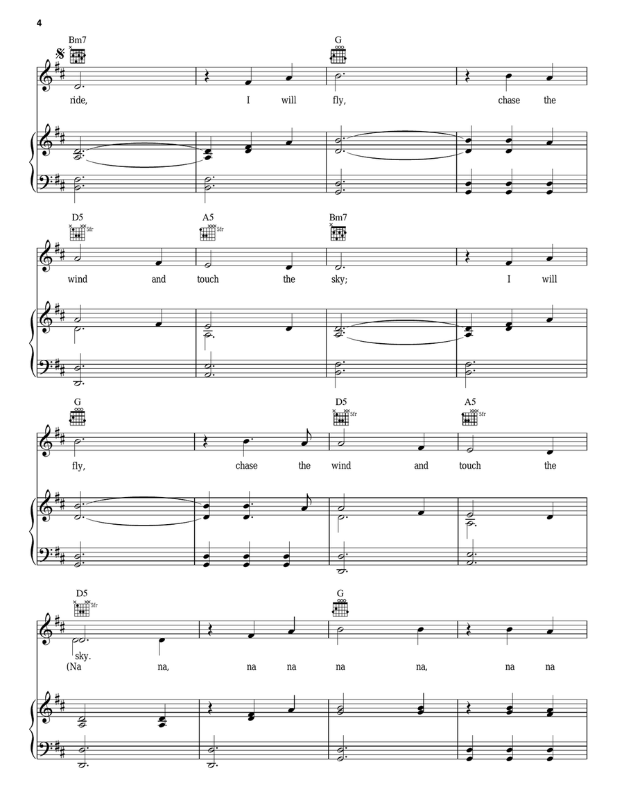 Touch The Sky (From Brave) Piano, Vocal, Guitar scores gallery preview page 4