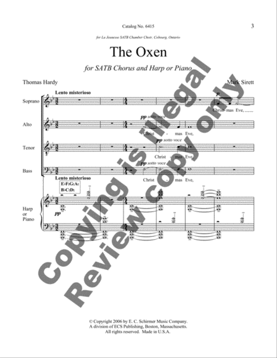 The Oxen (Choral Score) 4-Part scores gallery preview page 8